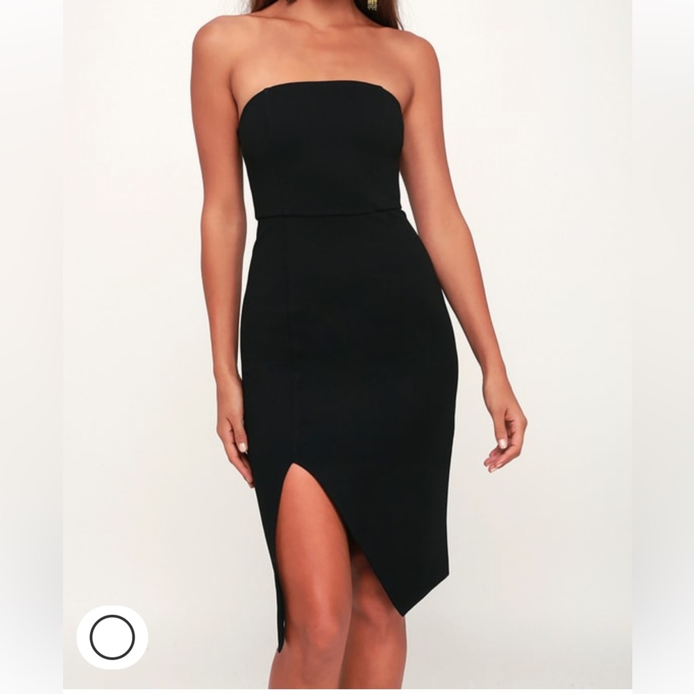 NWT Lulus Jazzie Black Strapless Bodycon Dress